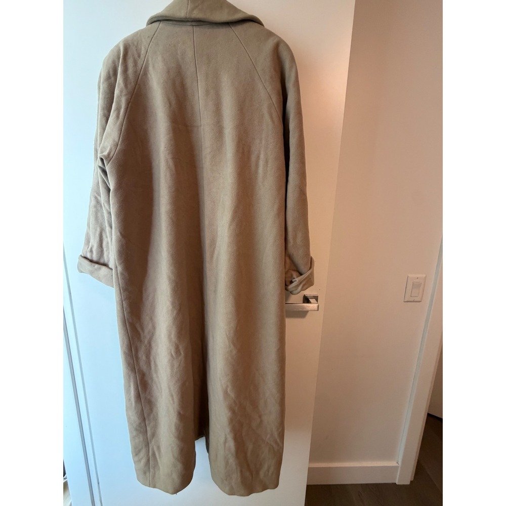 Tristan & Iseut Vintage Wool Blend Maxi Coat Camel Shawl Collar Large 28818 - Picture 2 of 6